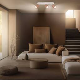 BRILONER 3 Way Ceiling Light Spotlight GU10 Flush Adjustable Metal Coffee in Brown - thumbnail 6