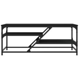 Berkfield Home Coffee Table Black 100x49x40 cm Engineered Wood - Size: 100 x 49 x 40 cm - thumbnail 4