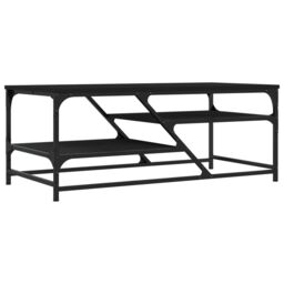 Berkfield Home Coffee Table Black 100x49x40 cm Engineered Wood - Size: 100 x 49 x 40 cm - thumbnail 6