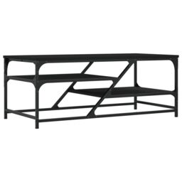 Berkfield Home Coffee Table Black 100x49x40 cm Engineered Wood - Size: 100 x 49 x 40 cm - thumbnail 2