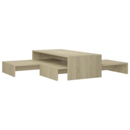 Berkfield Home Nesting Coffee Table Set Sonoma Oak 100x100x26.5 cm Engineered Wood in Brown - thumbnail 2