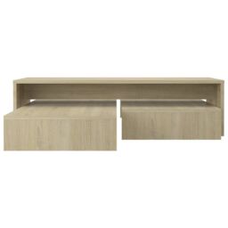 Berkfield Home Nesting Coffee Table Set Sonoma Oak 100x100x26.5 cm Engineered Wood in Brown - thumbnail 5