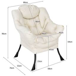 Gymax Elegant Recliner Chair Chic Lounge Armchair With Thick Cushion in Beige - thumbnail 2