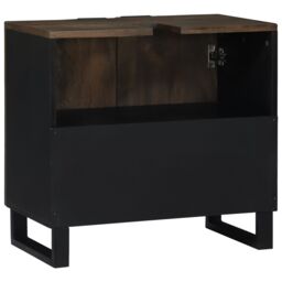 Berkfield Home Bathroom Sink Cabinet 62 x 33 x 58 cm ‚Äì Sturdy mango wood design in Brown - thumbnail 5