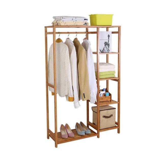 NESTLUNE Heavy Duty Clothes Rail Garment Wardrobe in Natural - image 1