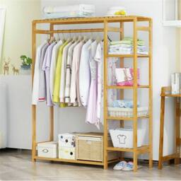 NESTLUNE Heavy Duty Clothes Rail Garment Wardrobe in Natural - thumbnail 5