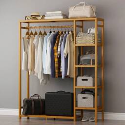 NESTLUNE Heavy Duty Clothes Rail Garment Wardrobe in Natural - thumbnail 6