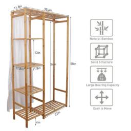 NESTLUNE Heavy Duty Clothes Rail Garment Wardrobe in Natural - thumbnail 2