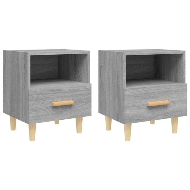 Berkfield Home Bedside Cabinets 2 pcs Grey Sonoma 40x35x47 cm - Size: 40 x 35 x 47 cm - image 1