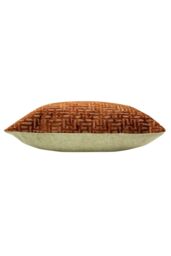 Paoletti Delphi Maze Cut Velvet Cushion in Orange - Size: 45 cm x 45 cm - thumbnail 3