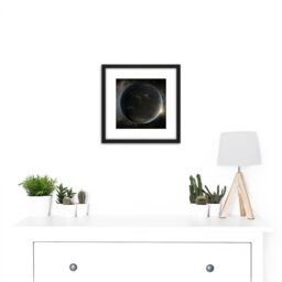 Artery8 Space NASA Planet Kepler-62f Morning Star Illustration 8X8 Inch Square Wooden Framed Wall Art Print Picture with Mount in Black - thumbnail 2