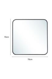 Living and Home 70 x 70Cm Modern Square Wall Mirror With Aluminum Alloy Frame in Black - Size: 70 x 70 cm - thumbnail 3