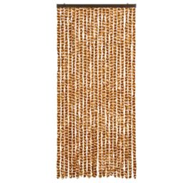 Berkfield Home Fly Curtain Ochre & White 90x200 cm Chenille in Yellow - thumbnail 3