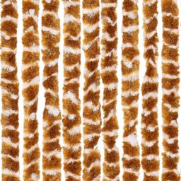 Berkfield Home Fly Curtain Ochre & White 90x200 cm Chenille in Yellow - thumbnail 5