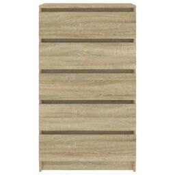 Berkfield Home Drawer Cabinet Sonoma Oak 60x36x103 cm Engineered Wood in Brown - Size: 60 x 36 x 103 cm - thumbnail 6
