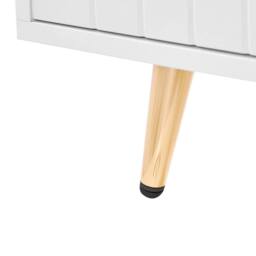 Wyld and Coco White Shoe Storage Bench 2 Compartments Ribbed Door Gold Tone - thumbnail 9