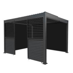 Monstershop Aluminium Pergola With Anthracite Blinds & 2 Shutter Panels - 3m x 4m in Grey