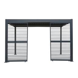Monstershop Aluminium Pergola With Anthracite Blinds & 2 Shutter Panels - 3m x 4m in Grey - thumbnail 2