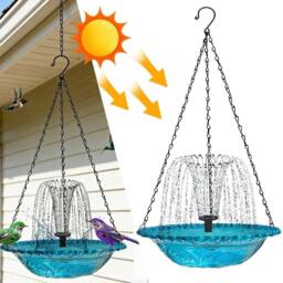 FLAVORA Hanging Solar Floating Pond Fountain Pump For Bird Bath in Blue - Size: 0.6m2 - thumbnail 4