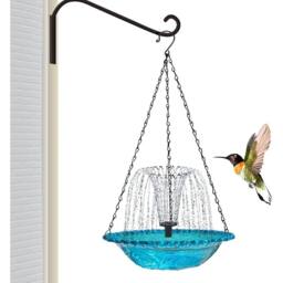 FLAVORA Hanging Solar Floating Pond Fountain Pump For Bird Bath in Blue - Size: 0.6m2 - thumbnail 2