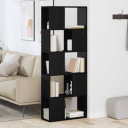 Berkfield Home Bookshelf Black oak Engineered wood 60 x 24 x 155 cm - thumbnail 4