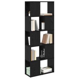 Berkfield Home Bookshelf Black oak Engineered wood 60 x 24 x 155 cm - thumbnail 3