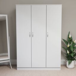 Home Discount Vida Designs Riano 3 Door Wardrobe Storage Organizer in White - thumbnail 4