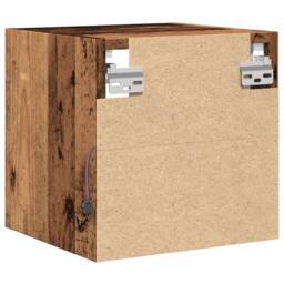 Berkfield Home TV Wall Cabinets with LED Lights 2 pcs Old Wood 30x28.5x30 cm in Brown - thumbnail 9