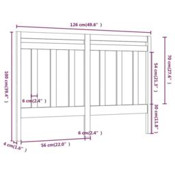 Berkfield Home Bed Headboard Grey 126x4x100 cm Solid Wood Pine - Size: 126 x 4 x 100 cm - thumbnail 6