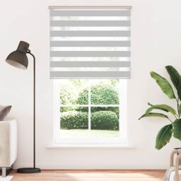 Berkfield Home Zebra Blind Light Grey 120x230 cm Fabric Width 115.9 cm Polyester - thumbnail 2