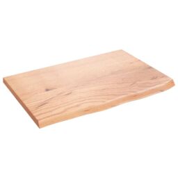 Berkfield Home Wall Shelf Light Brown 60x40x2 cm Treated Solid Wood Oak - Size: 60 x 40 x 2 cm - thumbnail 1