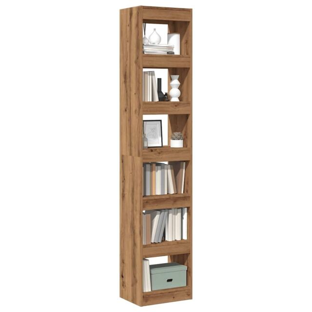 Berkfield Home Book Cabinet/Room Divider Artisan Oak 40x30x198 cm in Brown - Size: 40 x 30 x 198 cm - image 1
