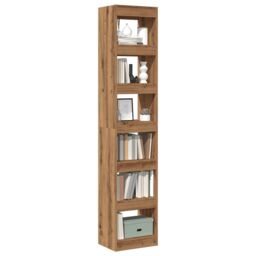 Berkfield Home Book Cabinet/Room Divider Artisan Oak 40x30x198 cm in Brown - Size: 40 x 30 x 198 cm - thumbnail 1