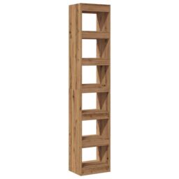 Berkfield Home Book Cabinet/Room Divider Artisan Oak 40x30x198 cm in Brown - Size: 40 x 30 x 198 cm - thumbnail 6