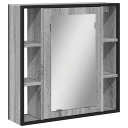 Berkfield Home Bathroom Mirror Cabinet Grey Sonoma 60x16x60 cm Engineered Wood - Size: 60 x 16 x 60 cm - thumbnail 2