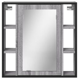 Berkfield Home Bathroom Mirror Cabinet Grey Sonoma 60x16x60 cm Engineered Wood - Size: 60 x 16 x 60 cm - thumbnail 5