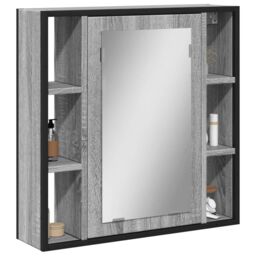 Berkfield Home Bathroom Mirror Cabinet Grey Sonoma 60x16x60 cm Engineered Wood - Size: 60 x 16 x 60 cm