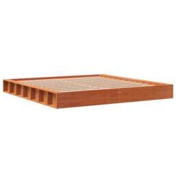 Berkfield Home Bed Frame without Mattress Wax Brown 180x200 cm Super King Solid Wood Pine - thumbnail 6