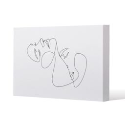 Benjamin Tate Design man & woman touch by one line (Canvas Print) / 114 x 77 x 4cm in Natural - Size: 114 x 77 x 4 cm - thumbnail 1