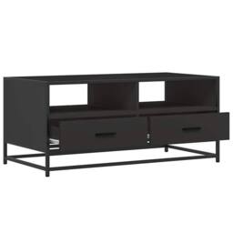 Berkfield Home Durable Coffee Table Black 100x50x45 cm Engineered Wood & Metal - Size: 100 x 50 x 45 cm - thumbnail 8