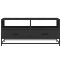 Berkfield Home Durable Coffee Table Black 100x50x45 cm Engineered Wood & Metal - Size: 100 x 50 x 45 cm - thumbnail 5