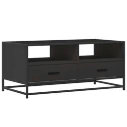Berkfield Home Durable Coffee Table Black 100x50x45 cm Engineered Wood & Metal - Size: 100 x 50 x 45 cm - thumbnail 3