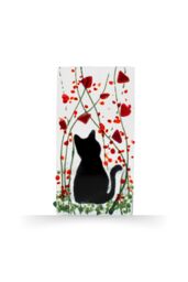 Sienna Glass Handmade Fused Glass - Tea Light Holder - Cat - Poppy