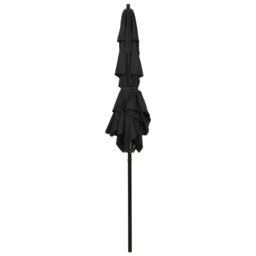 Berkfield Home 3-Tier Parasol with Aluminium Pole Black 2x2 m - thumbnail 4