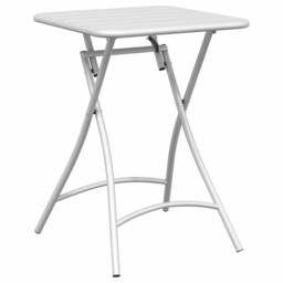 Berkfield Home 3-Piece Folding Bistro Set in White Steel - thumbnail 6