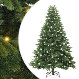Berkfield Home Artificial Christmas Tree with 300 LEDs Green 240 cm PE & PVC - thumbnail 2