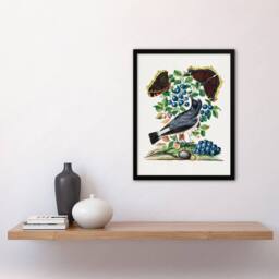 Artery8 Northern Wheatear & Mourning Cloak Bolton Framed Wall Art Print - Size: A4 - thumbnail 2