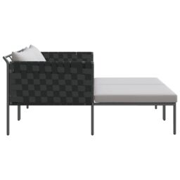 Berkfield Home Sunbed with Cushions 2-Person Anthracite 115x153x69, 5 cm Steel - thumbnail 7