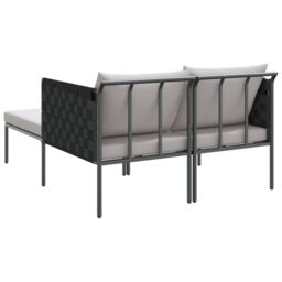 Berkfield Home Sunbed with Cushions 2-Person Anthracite 115x153x69, 5 cm Steel - thumbnail 8