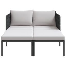 Berkfield Home Sunbed with Cushions 2-Person Anthracite 115x153x69, 5 cm Steel - thumbnail 6